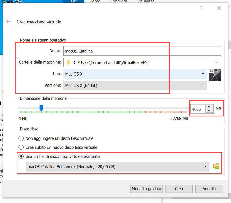 Installare macOS Catalina su Windows con VirtualBox 3
