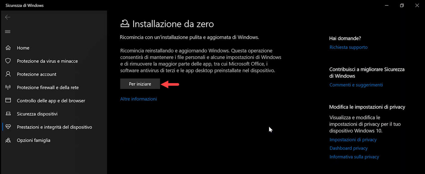 ripristinare windows10 02