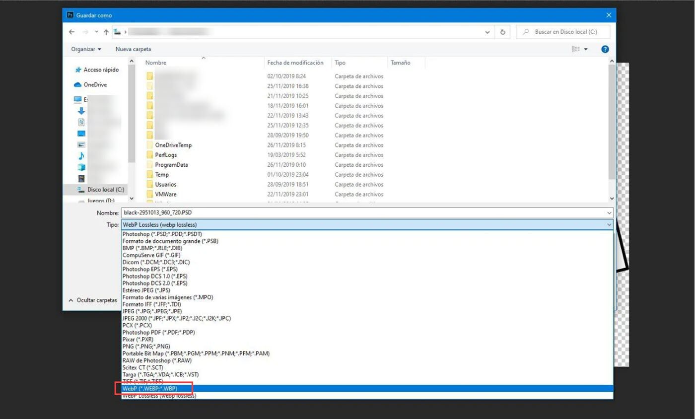 google webp photoshop