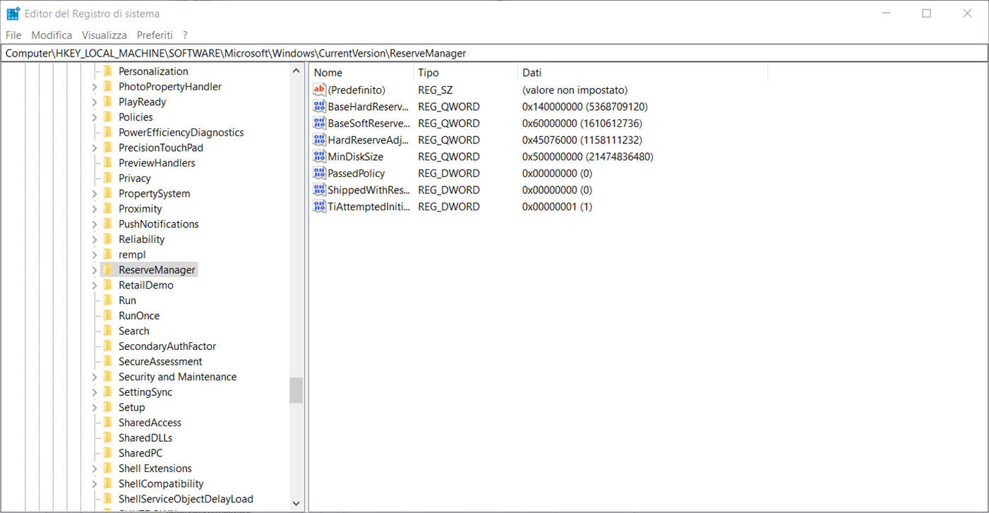 windows10 spazio archiviazione riservato 02