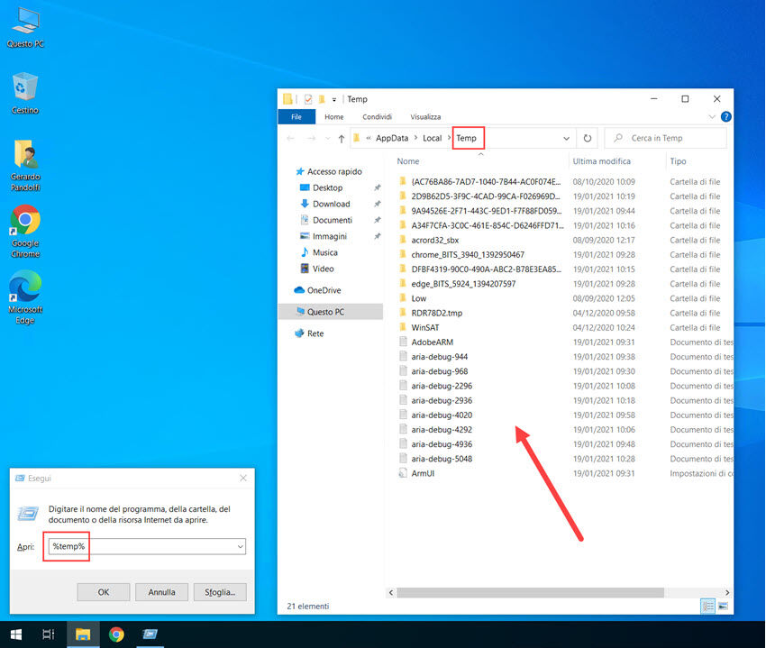 cancellare file spazzatura windows 07