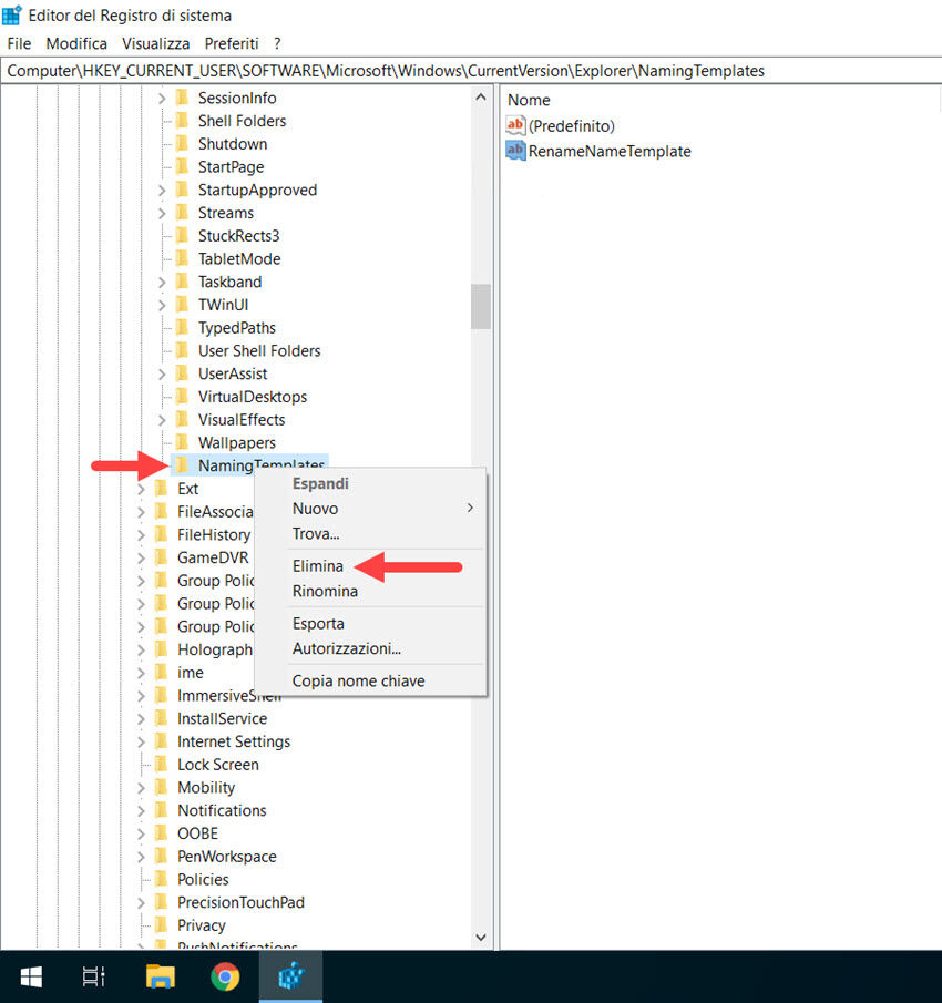 modificare nome nuova cartella windows10 06