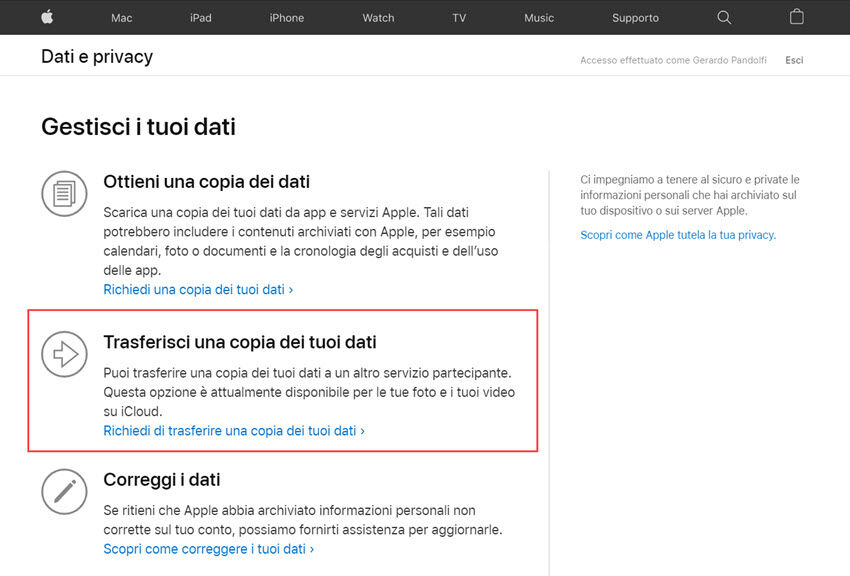 trasferire foto icloud google foto 01