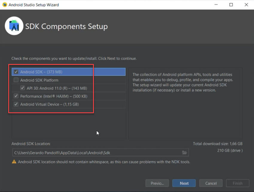 android studio windows10 03