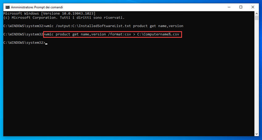 Come generare un elenco di tutti i software installati sul PC 6 lista programmi installati windows10 04