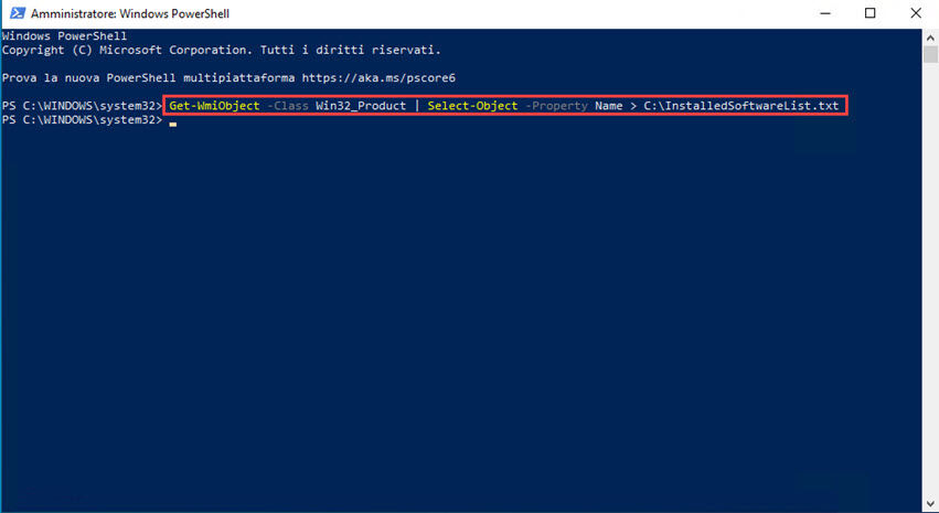 Come generare un elenco di tutti i software installati sul PC 9 lista programmi installati windows10 06