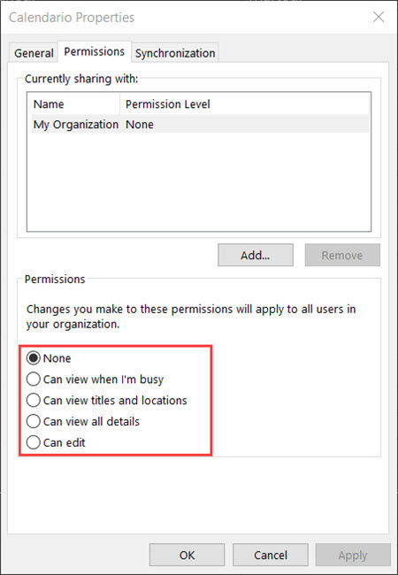 modificare autorizzazioni calendario condiviso 02