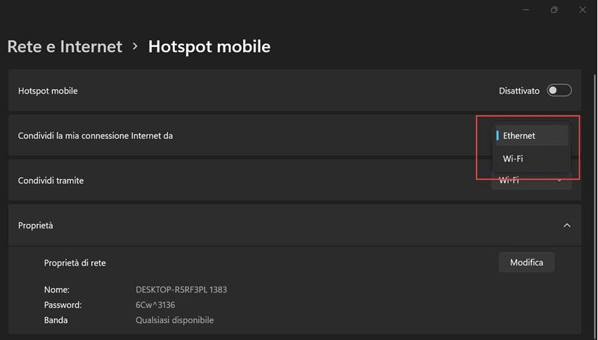 Come condividere internet del tuo computer con altri dispositivi 4 windows11 hotspot 03