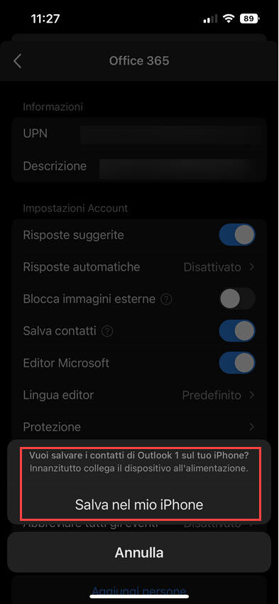 Come sincronizzare i contatti di Outlook Mobile con iPhone 5 outlook mobile sync contatti iphone 04