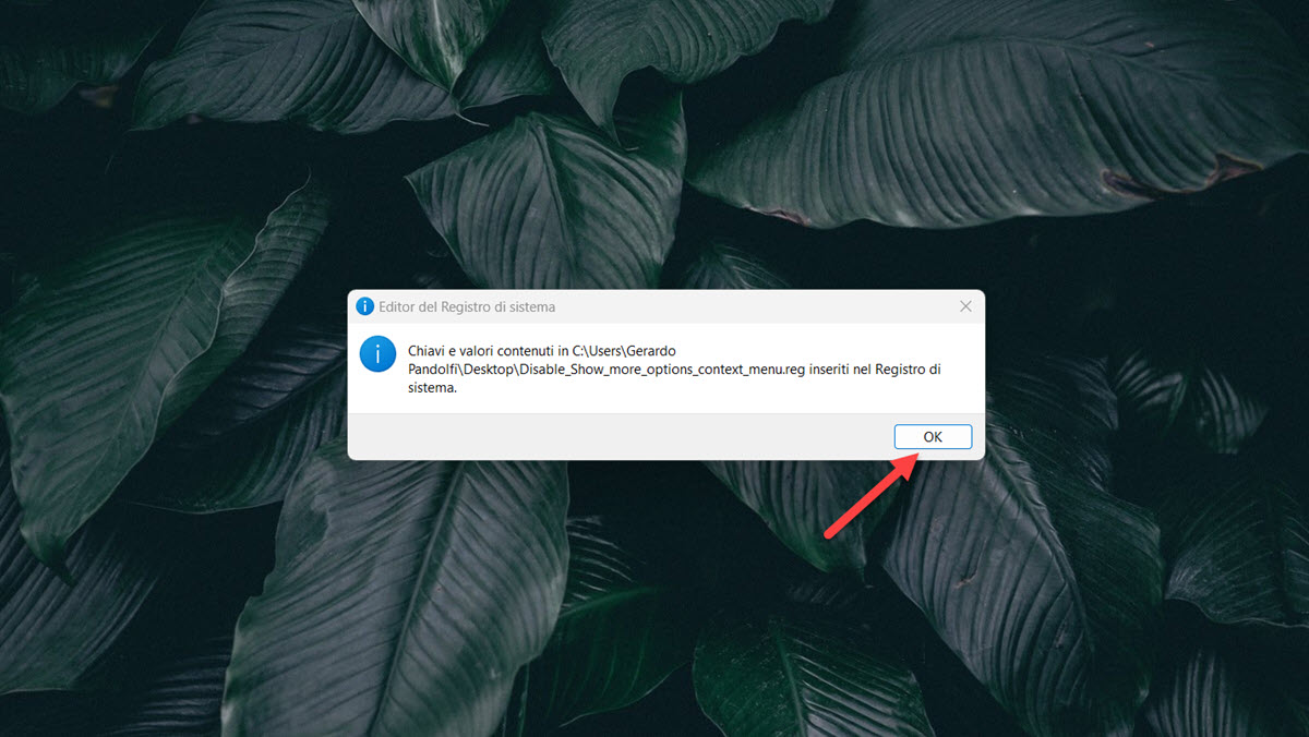 Disattivare "Mostra altre opzioni" di Windows 11
