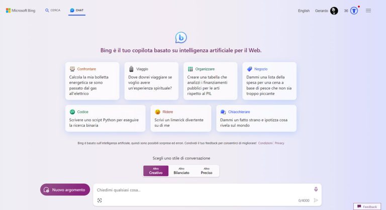 Come usare l’AI di Bing per creare immagini 2 Bing Chat